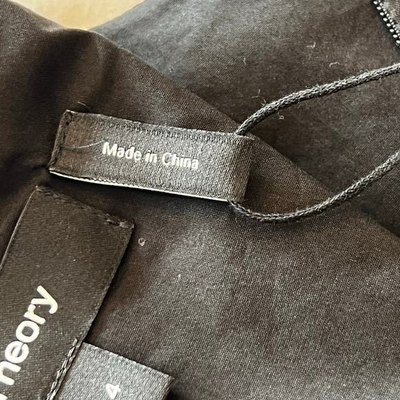 Theory Women's Organza Layer Mini Shift Dress Sleeveless Black Size 4 NWT - Picture 8 of 13